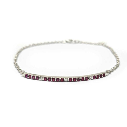 Bracciale con Diamanti e Rubini in Oro 9kt