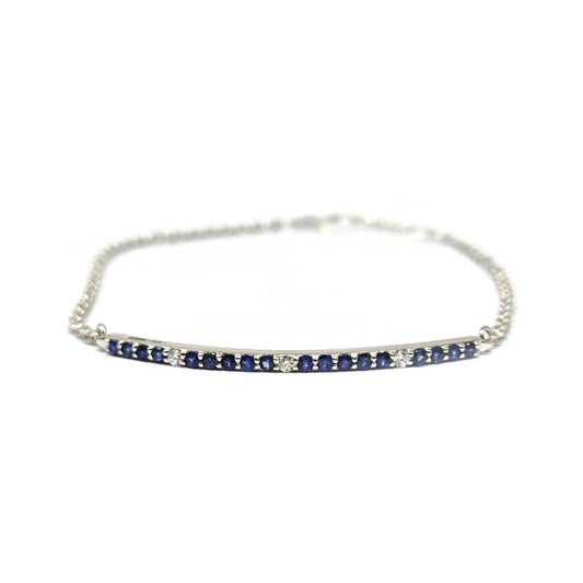 Bracciale con Diamanti e Zaffiro in Oro 9kt