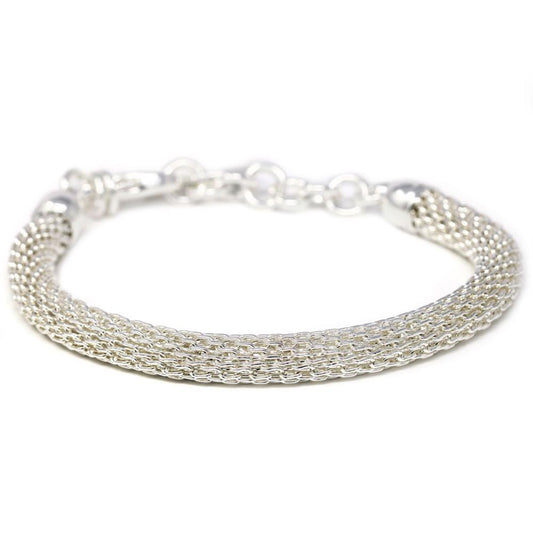 Bracciale con maglia a rete in bronzo argentato UNOAERRE