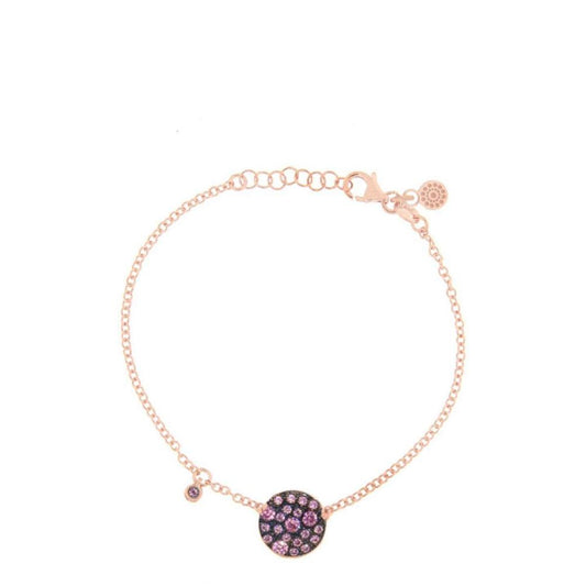 Bracciale con Pendente Tondo in Argento Rosa ALISEI