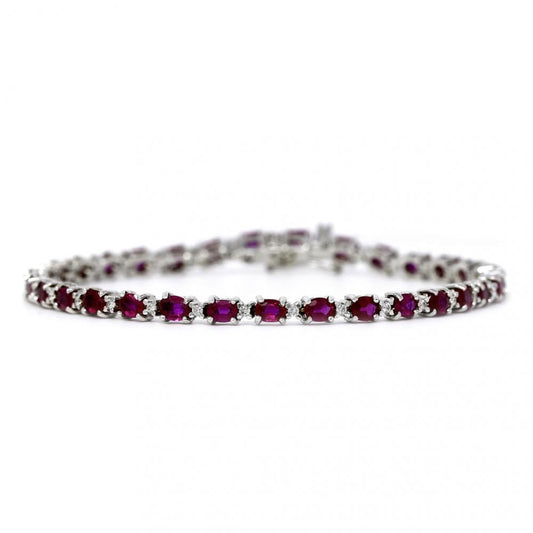 Bracciale con Rubini CT 5.88 e Diamanti CT 0.38