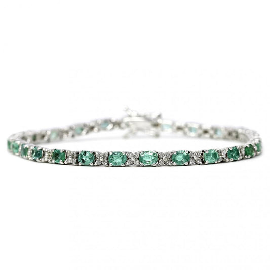 Bracciale con Smeraldi CT 4.00 e Diamanti CT 0.90