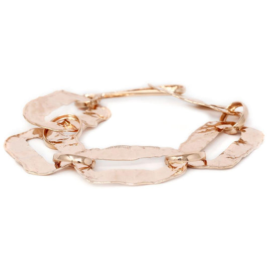 Bracciale Etrusco in Argento 925 Rosa ad Anelloni Piatti