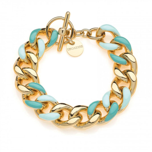 Bracciale groumette con smalto azzurro UNOAERRE