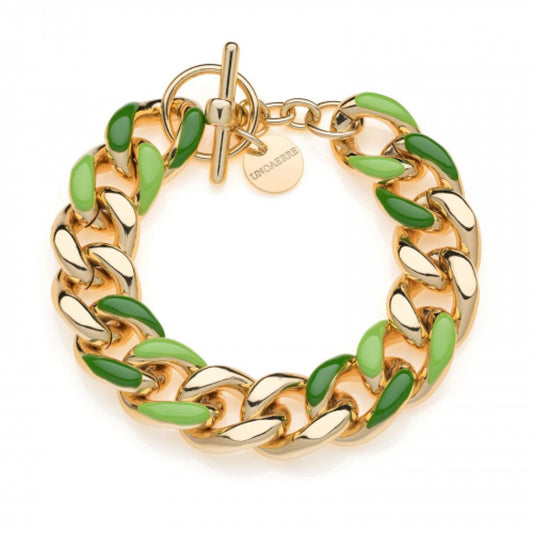 Bracciale groumette con smalto azzurro UNOAERRE