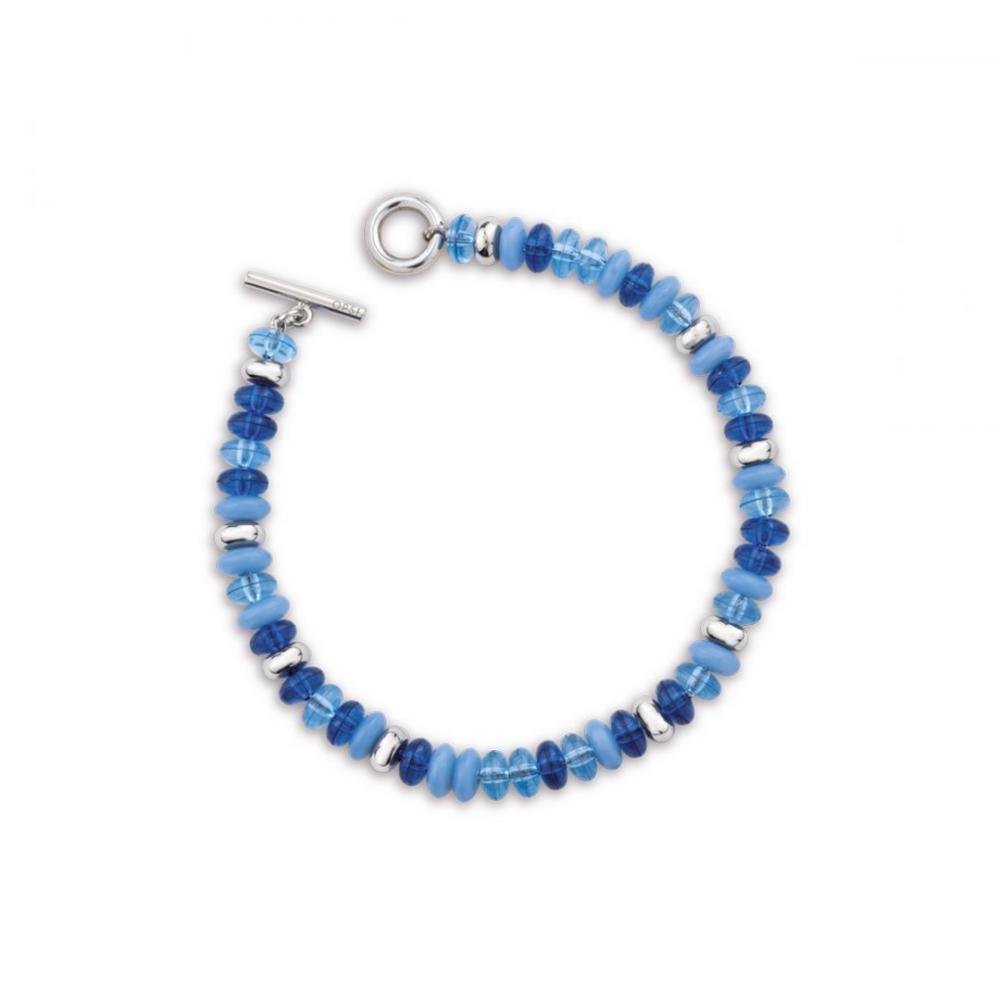 Bracciale in acciaio lucido con trattamento PVD Oro Bianco OPS.