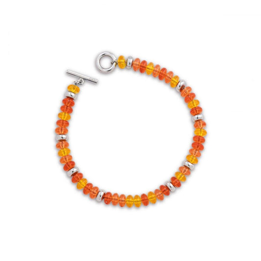 Bracciale in acciaio lucido con trattamento PVD Oro Bianco OPS.