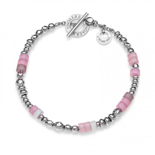 Bracciale in argento bianco con pietre rosa UNOAERRE 6049