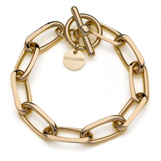 Bracciale in bronzo dorato catena forzatina UNOAERRE