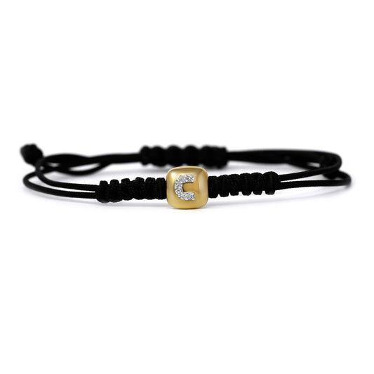 Bracciale Lettera C in Oro Rosa e Diamanti