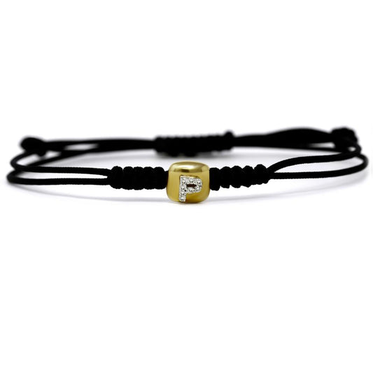 Bracciale Lettera P in Oro Rosa e Diamanti