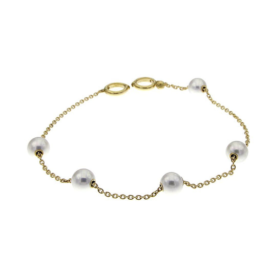 Bracciale Perle Mikimoto 7,5/7 mm in Oro Giallo