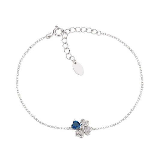 Bracciale "Quadricuore" in Argento con Zirconi Ref.BRQUBBL