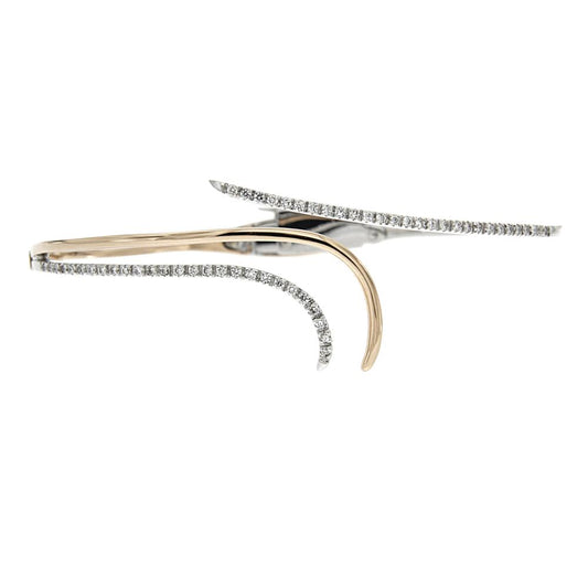 Bracciale Rigido Bicolore con 56 Diamanti CT 0.50