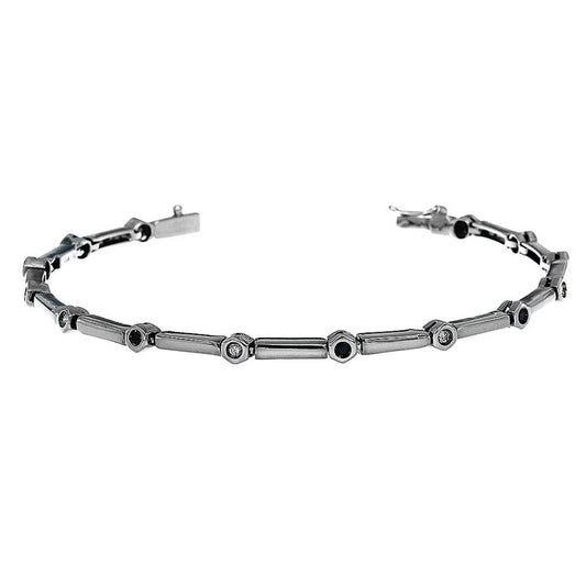 Bracciale Semirigido con Punti Luce Black CT 0.18 and White CT 0.18