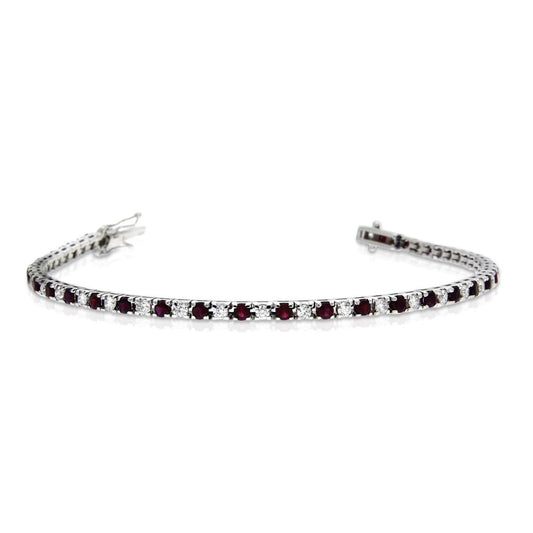 Bracciale Tennis con Rubini CT 2.32 e Diamanti CT 1.35