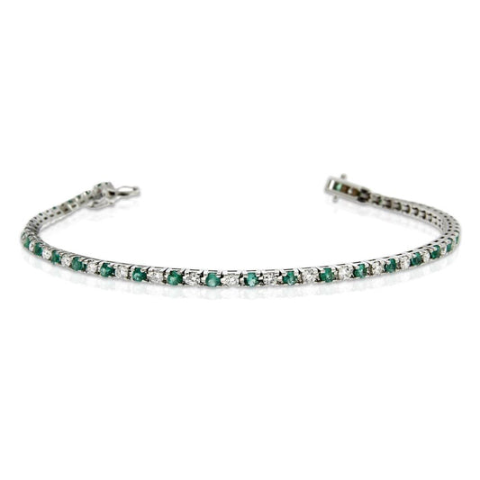 Bracciale Tennis con Smeraldi CT 1.33 e Diamanti CT 1.30