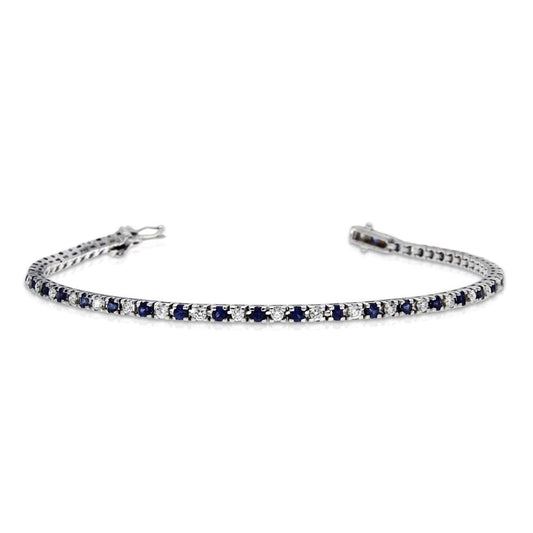 Bracciale Tennis con Zaffiri CT 1.60 e Diamanti CT 0.95
