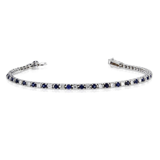 Bracciale Tennis con Zaffiri CT 1.68 e Diamanti CT 1.24