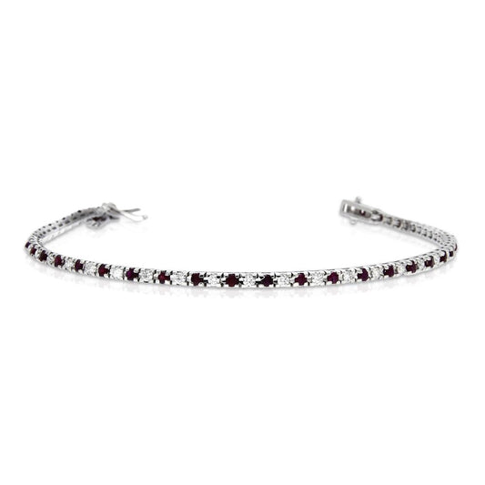 Bracciale Tennis con Rubini CT 1.16 e Diamanti CT 0.91