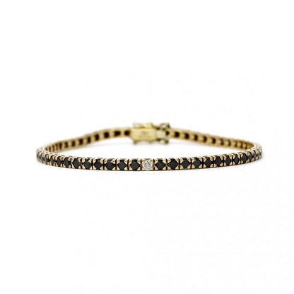 Bracciale Tennis con Diamanti Bianchi CT 0.32 e Diamanti Neri CT 4.87
