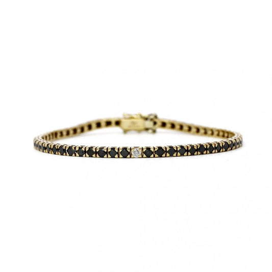 Bracciale Tennis con Diamanti Bianchi CT 0.32 e Diamanti Neri CT 4.87