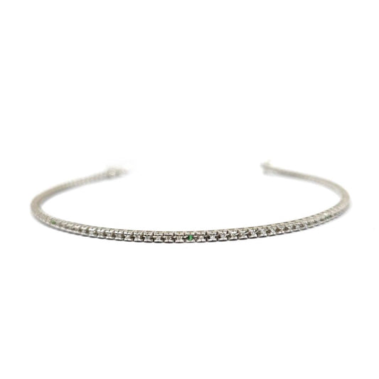 Bracciale Tennis con Diamanti CT 0.33 e Smeraldi CT 0.02