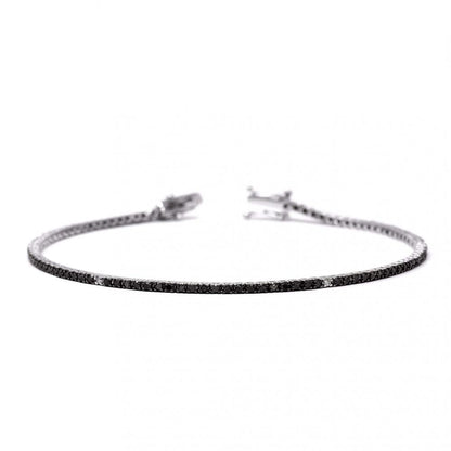 Bracciale Tennis con Diamanti Neri CT 1.65 e Bianchi CT 0.07