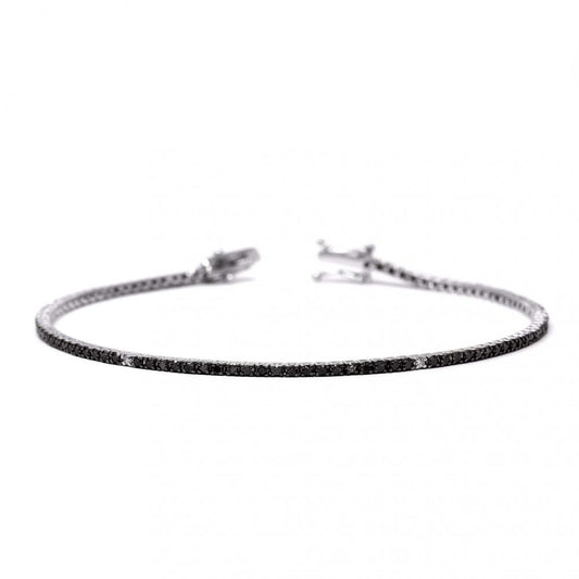 Bracciale Tennis con Diamanti Neri CT 1.65 e Bianchi CT 0.07