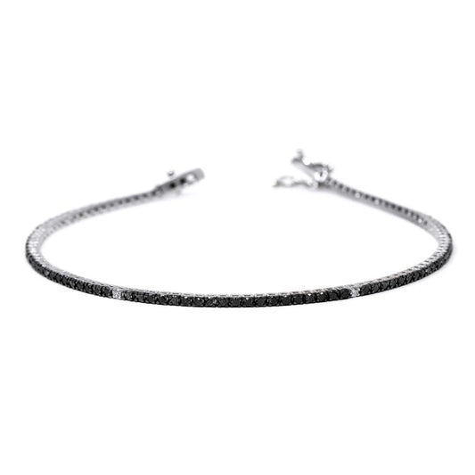 Bracciale Tennis con Diamanti neri CT 2.25 e Bianchi CT 0.25