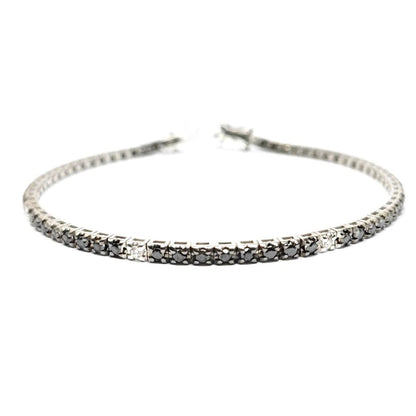 Bracciale Tennis con Diamanti Neri CT 2.25 e Bianchi CT 0.24 VS1 F