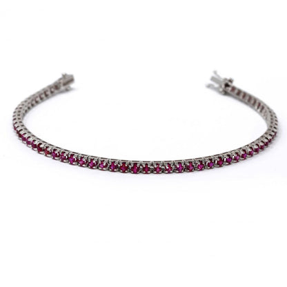 Bracciale Tennis con Rubini CT 2.75 in oro Bianco