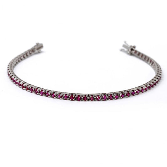 Bracciale Tennis con Rubini CT 2.75 in oro Bianco