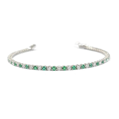 Bracciale Tennis con Smeraldi CT 1.98 e Diamanti CT 2.04