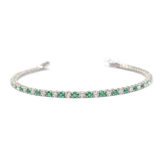 Bracciale Tennis con Smeraldi CT 1.98 e Diamanti CT 2.04