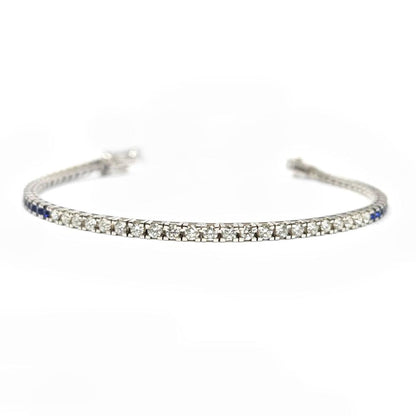 Bracciale Tennis con Zaffiri CT 1.87 e Diamanti CT 0.88
