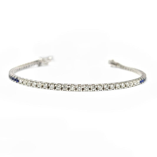 Bracciale Tennis con Zaffiri CT 1.87 e Diamanti CT 0.88