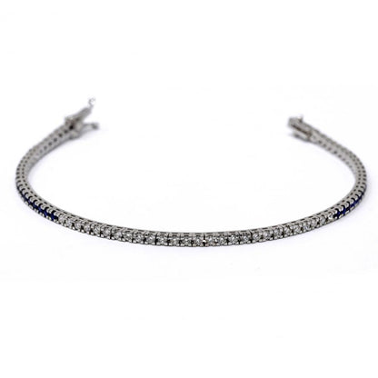 Bracciale tennis con Zaffiri CT 1.16 laterali e Diamanti CT 0.54