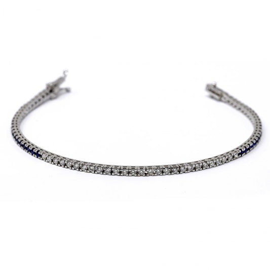 Bracciale tennis con Zaffiri CT 1.16 laterali e Diamanti CT 0.54