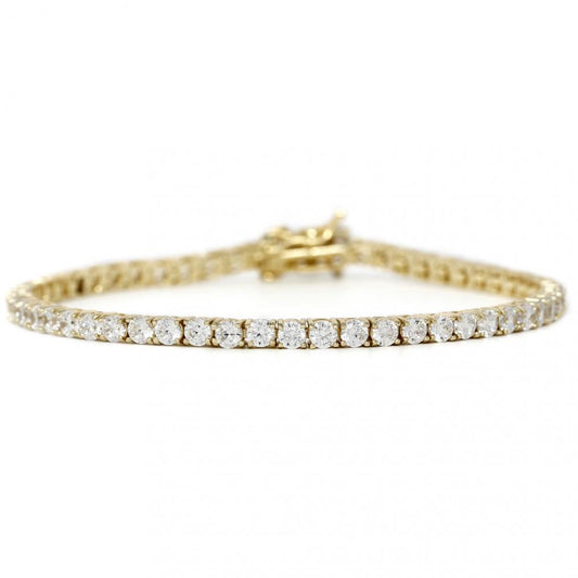 Bracciale Tennis Giallo con Zirconi Bianchi 3 mm