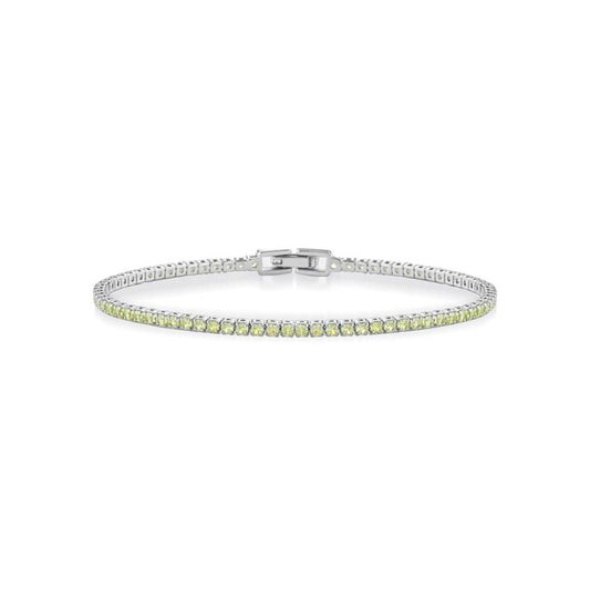 Bracciale tennis in argento 925 Rodio con zirconi verde