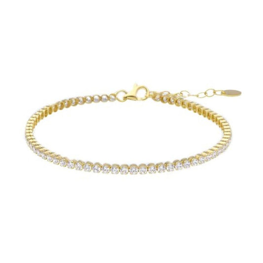 Bracciale Tennis in Argento con Zirconi bianchi 2 mm cm 16+4