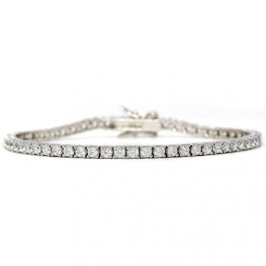 Bracciale Tennis in Argento con Zirconi da 19 cm  2 mm