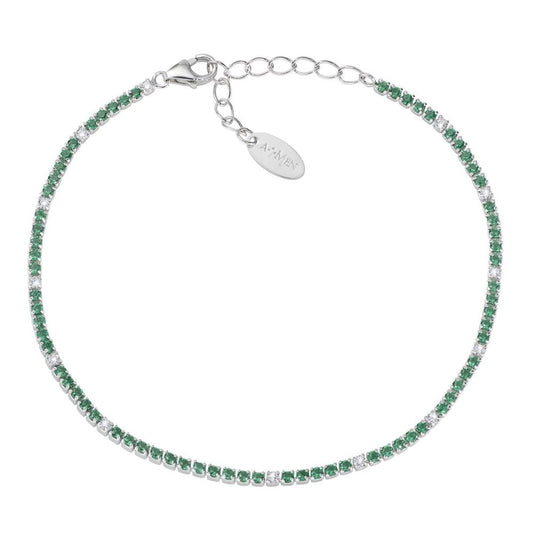 Bracciale Tennis Mania Rosè con Zirconi Verdi e Bianchi Ref.BT1RVEB17