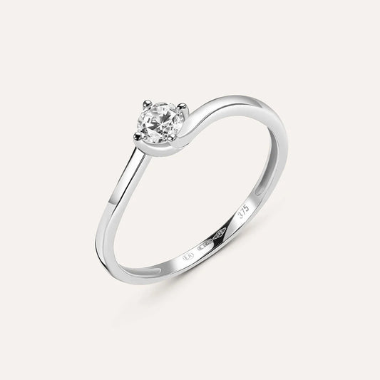 Anello Solitario Claire Oro Bianco Cubic Zirconia Stroili Ref.1414964