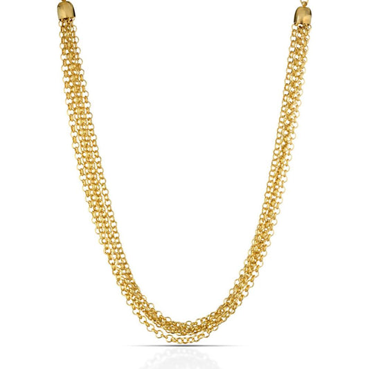 Collana in Ottone Placato Oro 24K multi catena Rolo
