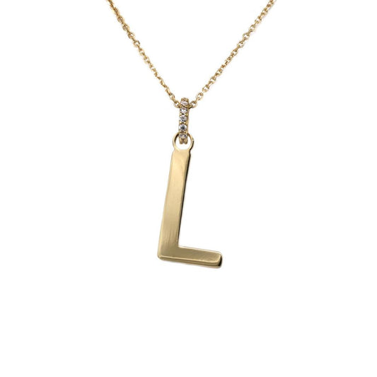 Collana Le Letterine con lettera L pendente lucidata a mano