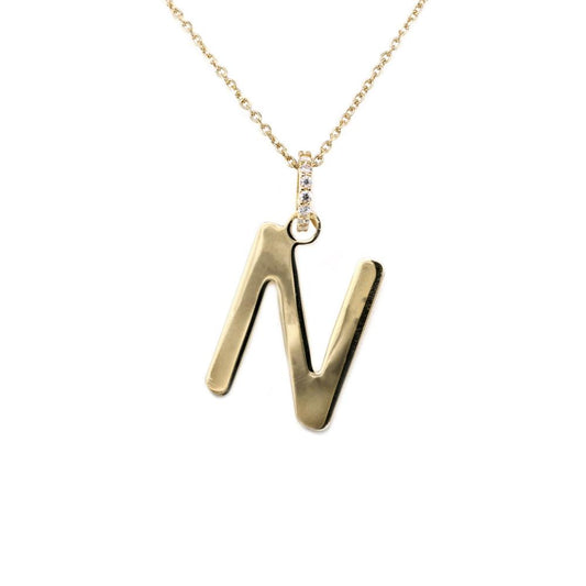 Collana Le Letterine con lettera N pendente lucidata a mano