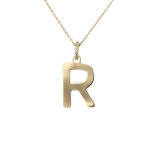 Collana Le Letterine con lettera R pendente lucidata a mano