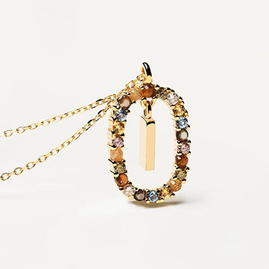 Collana Lettera I - Argento Sterling 925 Placcato in Oro 18 carati